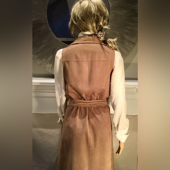 MCM front zip jumper-brown ultrasuede midi shift. 1970 retro/mod/hip. Size 8 EUC - Picture 5 of 12